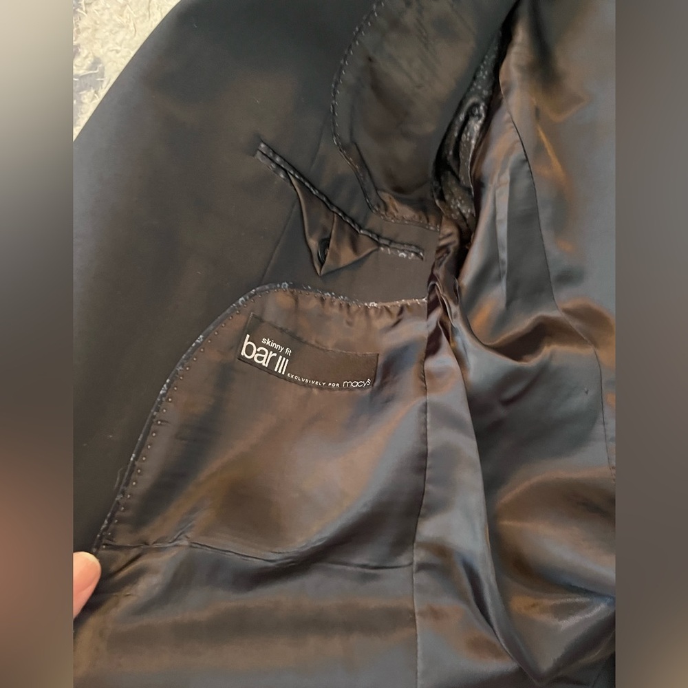 Bar III 2 Piece Black suit skinny 40L , 34x32 - Picture 12 of 13